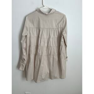 Renuar Gathered‎ Back Big Shirt bone color NWT Size medium